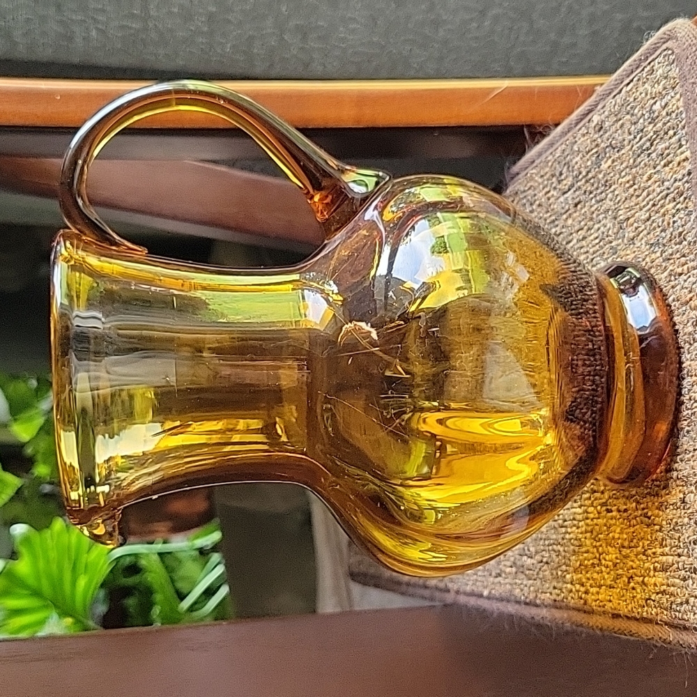 Gorgeous Vintage Amber Mid-century Pitcher